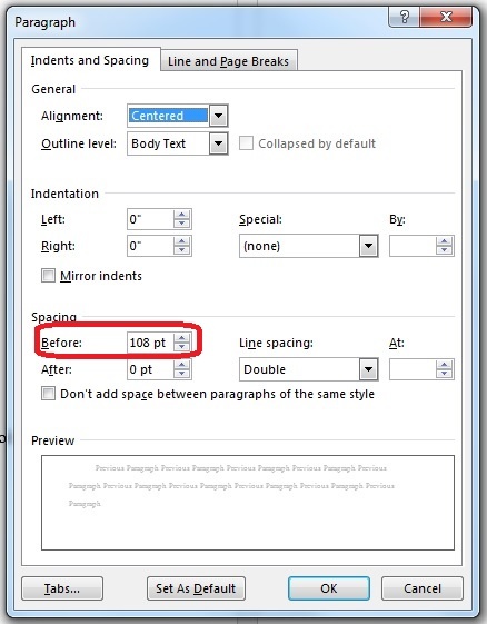 Dissertation font spacing